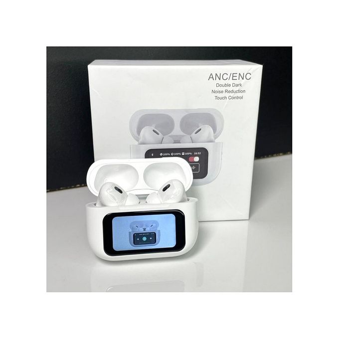 Airpords A9 Pro Touch Screen (White) ANC/ENC EDITION WITH TYPE C PORT